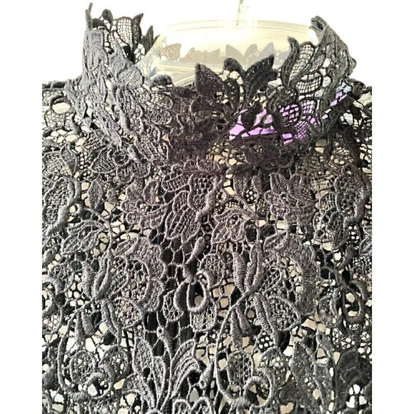 Ralph Lauren Purple Label Liesel Lace Long-Sleeve Cocktail Dress Sz 6 Black - Picture 3 of 11